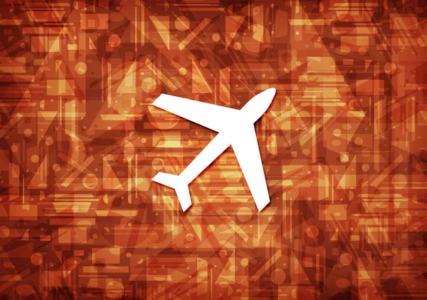 Plane Icon Isolated Brown Background Abstract Illustration — Stock Photo, Image
