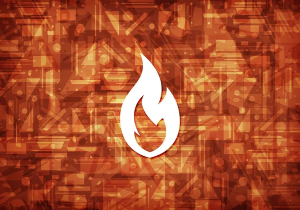 Fuego Llama Icono Aislado Sobre Fondo Marrón Ilustración Abstracta —  Fotos de Stock