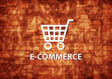 E-ticaret üzerinde kahverengi zemin soyut illüstrasyon izole