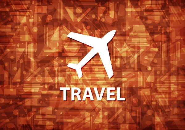 Travel Plane Icon Isolated Brown Background Abstract Illustration — Stock Photo, Image