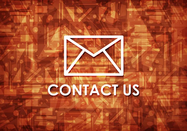 Contact us (email icon) isolated on brown background abstract illustration