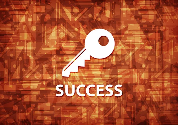 Success Key Icon Isolated Brown Background Abstract Illustration — Stock Photo, Image