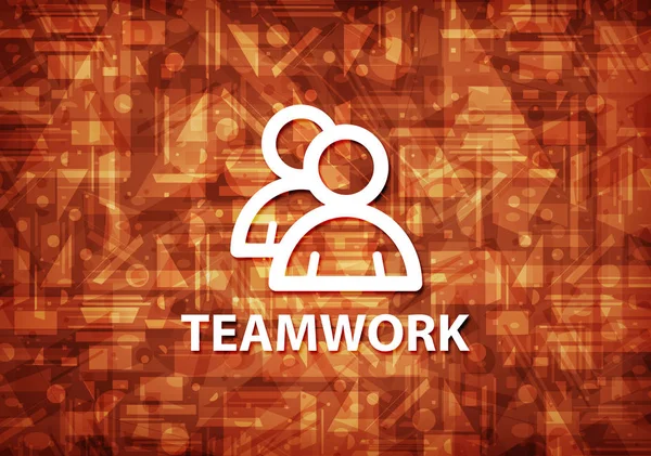 Teamwork Groepspictogram Geïsoleerd Bruine Achtergrond Abstracte Illustratie — Stockfoto