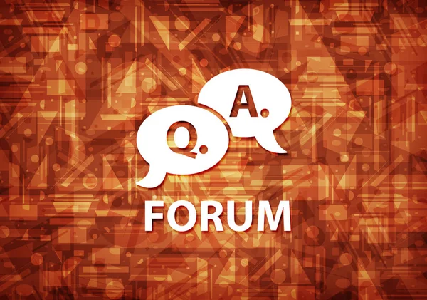 Forum (question answer bubble icon) isolated on brown background abstract illustration
