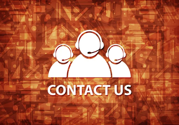 Contact us (customer care team icon) isolated on brown background abstract illustration