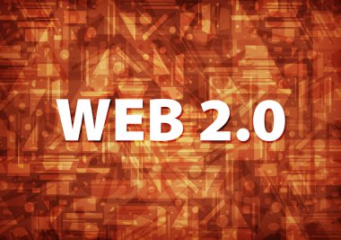 Web 2.0 üzerinde kahverengi zemin soyut illüstrasyon izole