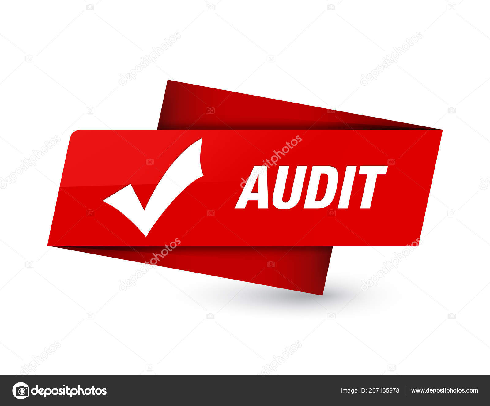 Audit Validate Icon Isolated Premium Red Tag Sign Abstract