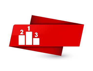 Sigorta primi kırmızı etiket işareti soyut illüstrasyon izole podyum simgesi