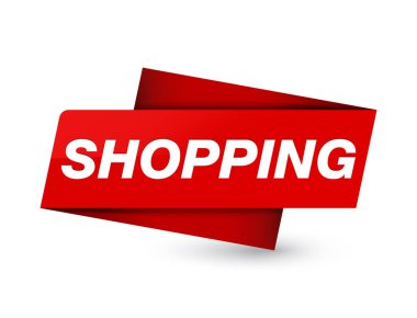 Alışveriş üzerinde sigorta primi kırmızı etiket işareti soyut illüstrasyon izole