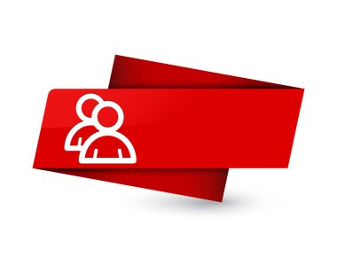 Grup simgesi üzerinde sigorta primi kırmızı etiket işareti soyut illüstrasyon izole