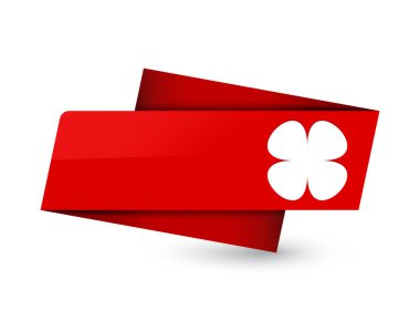 Çiçek yaprak simgesi üzerinde sigorta primi kırmızı etiket işareti soyut illüstrasyon izole