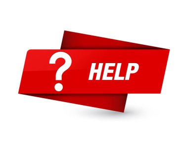 Sigorta primi kırmızı etiket işareti soyut illüstrasyon izole yardım (soru simgesi)