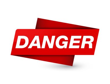 Sigorta primi kırmızı etiket işareti soyut illüstrasyon izole tehlike