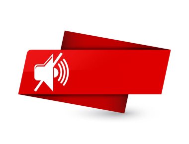 Ses ayarı simgesi üzerinde sigorta primi kırmızı etiket işareti soyut illüstrasyon izole kapatmak