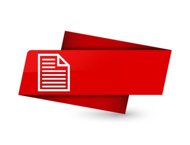 Belge sayfa simgesi üzerinde sigorta primi kırmızı etiket işareti soyut illüstrasyon izole