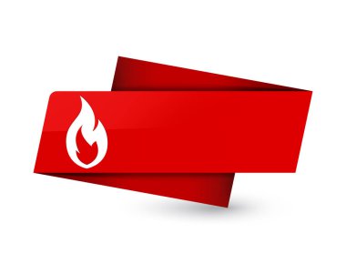 Alev simgesi üzerinde sigorta primi kırmızı etiket işareti soyut illüstrasyon izole ateş
