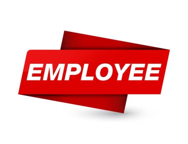 Çalışan sigorta primi kırmızı etiket işareti soyut illüstrasyon izole