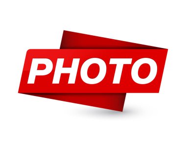 Sigorta primi kırmızı etiket işareti soyut illüstrasyon izole fotoğraf