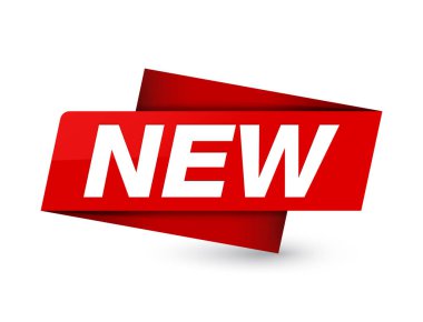 Yeni üzerinde sigorta primi kırmızı etiket işareti soyut illüstrasyon izole