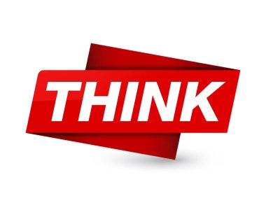 Sigorta primi kırmızı etiket işareti soyut illüstrasyon izole düşünüyorum