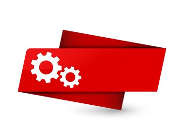 İşlem simgesi üzerinde sigorta primi kırmızı etiket işareti soyut illüstrasyon izole