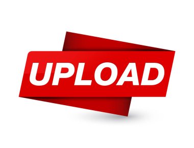 Upload sigorta primi kırmızı etiket işareti soyut illüstrasyon izole