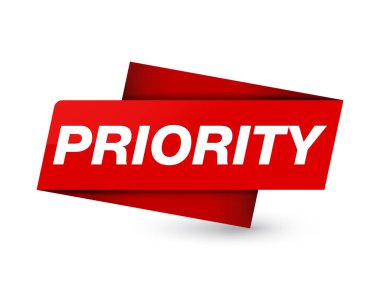 Sigorta primi kırmızı etiket işareti soyut illüstrasyon izole öncelik