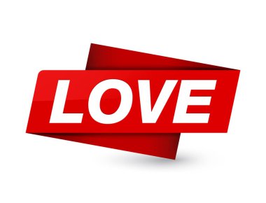 Sigorta primi kırmızı etiket işareti soyut illüstrasyon izole aşk