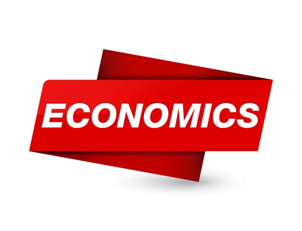 プレミアム赤タグ記号の抽象的なイラストに分離された経済 — ストック写真