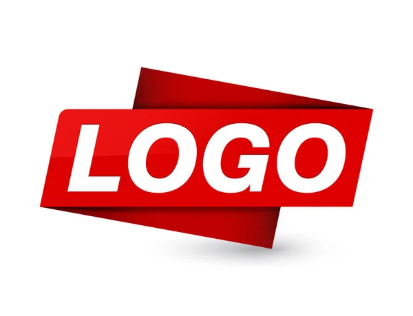 プレミアム赤タグ記号の抽象的なイラストに分離されたロゴ — ストック写真