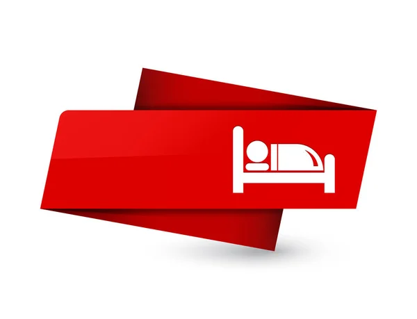 Hotel Bed Ikonen Isolerad Premium Röda Etiketten Tecken Abstrakt Illustration — Stockfoto