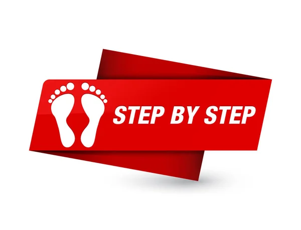 Step Step Footprint Icon Isolated Premium Red Tag Sign Abstract — Stock Photo, Image