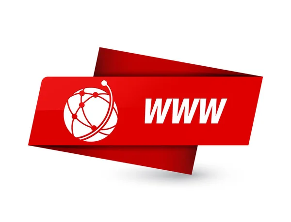 Www Глобальна Мережа Значок Ізольовані Знак Преміум Червоної Мітки Абстрактна — стокове фото
