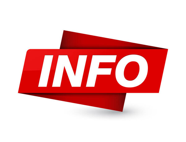 Info isolated on premium red tag sign abstract illustration