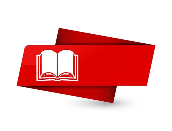 Icona Del Libro Isolato Premium Segno Etichetta Rossa Illustrazione Astratta — Foto Stock