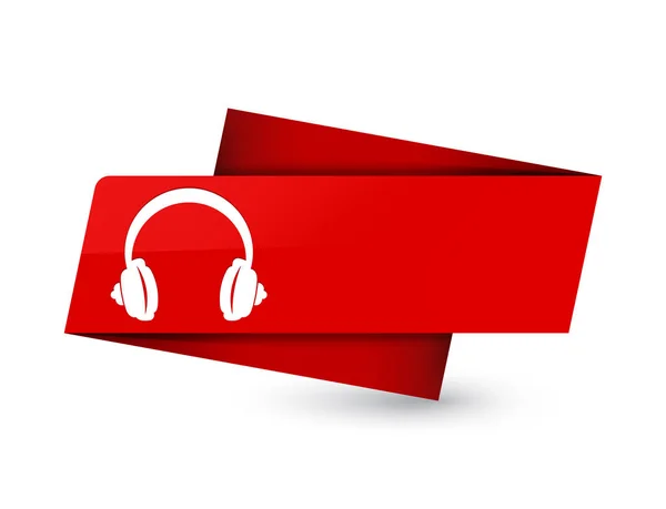 Εικονίδιο Ακουστικών Απομονώνονται Premium Κόκκινης Ετικέτας Σημάδι Αφηρημένη Εικόνα — Φωτογραφία Αρχείου