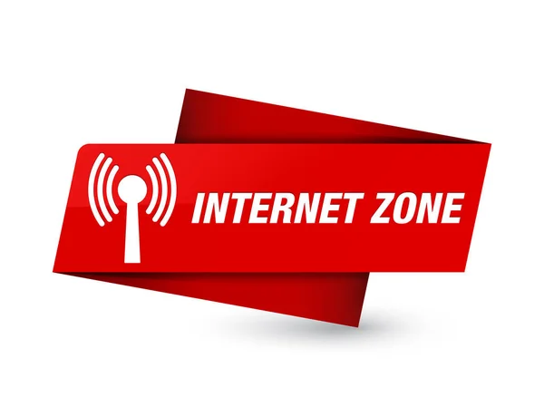 Zone Internet Réseau Wlan Isolée Sur Étiquette Rouge Premium Illustration — Photo