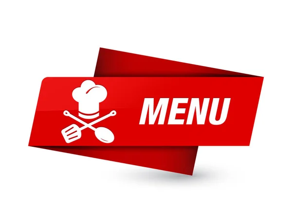 Menu Restaurant Icon Isolated Premium Red Tag Sign Abstract Illustration — Stock Photo, Image