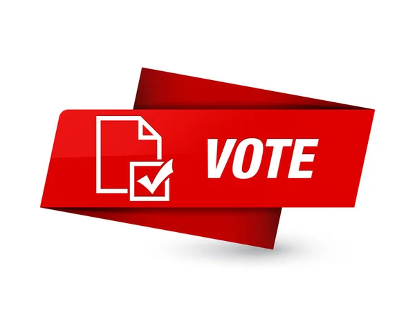 Vote Survey Icon Isolated Premium Red Tag Sign Abstract Illustration — Stock Photo, Image