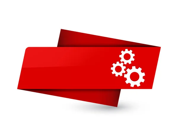 Gears Icon Isolated Premium Red Tag Sign Abstract Illustration — Stock Photo, Image