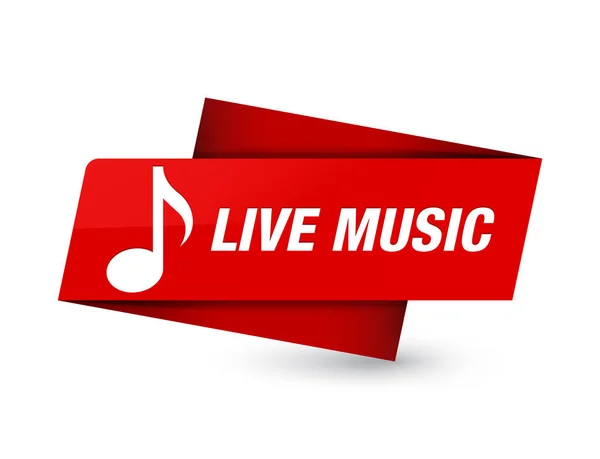 Live Muziek Geïsoleerd Premium Rood Label Teken Abstracte Illustratie — Stockfoto