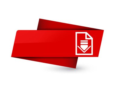 Belge simgesi üzerinde sigorta primi kırmızı etiket işareti soyut illüstrasyon izole indir