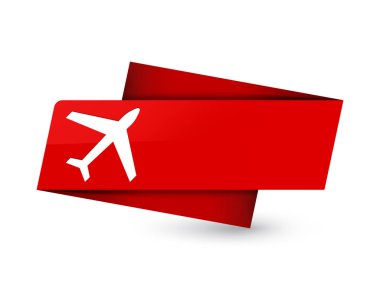 Sigorta primi kırmızı etiket işareti soyut illüstrasyon izole uçak simgesi