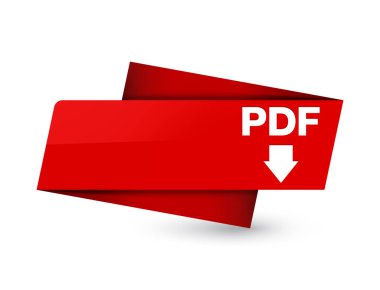 Pdf download simgesi üzerinde sigorta primi kırmızı etiket işareti soyut illüstrasyon izole