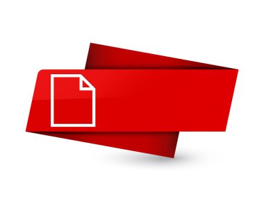 Boş sayfa simgesi üzerinde sigorta primi kırmızı etiket işareti soyut illüstrasyon izole