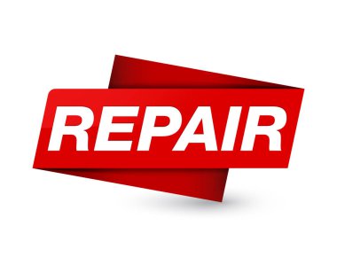 Sigorta primi kırmızı etiket işareti soyut illüstrasyon izole onarım