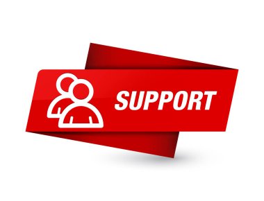 Sigorta primi kırmızı etiket işareti soyut illüstrasyon izole destek (Grup simgesi)