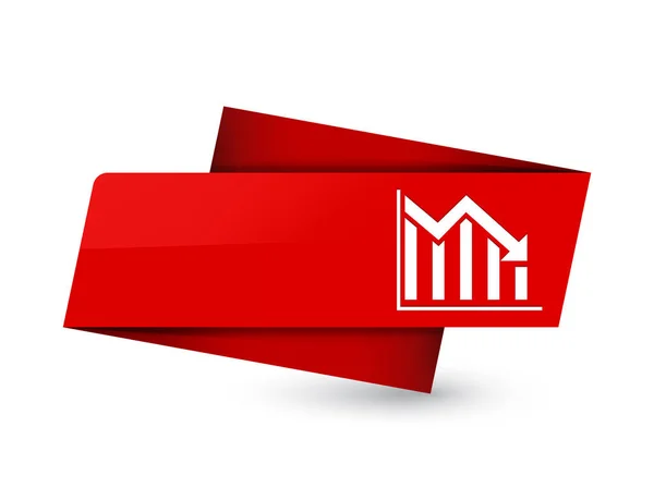 Statistik Bawah Ikon Terisolasi Premium Tanda Tag Merah Gambar Abstrak — Stok Foto