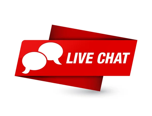 Live Chat Isolata Premium Tag Rosso Segno Astratto Illustrazione — Foto Stock