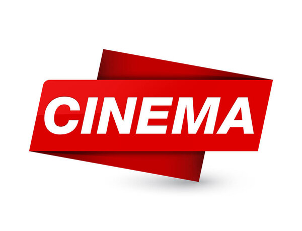 Cinema isolated on premium red tag sign abstract illustration
